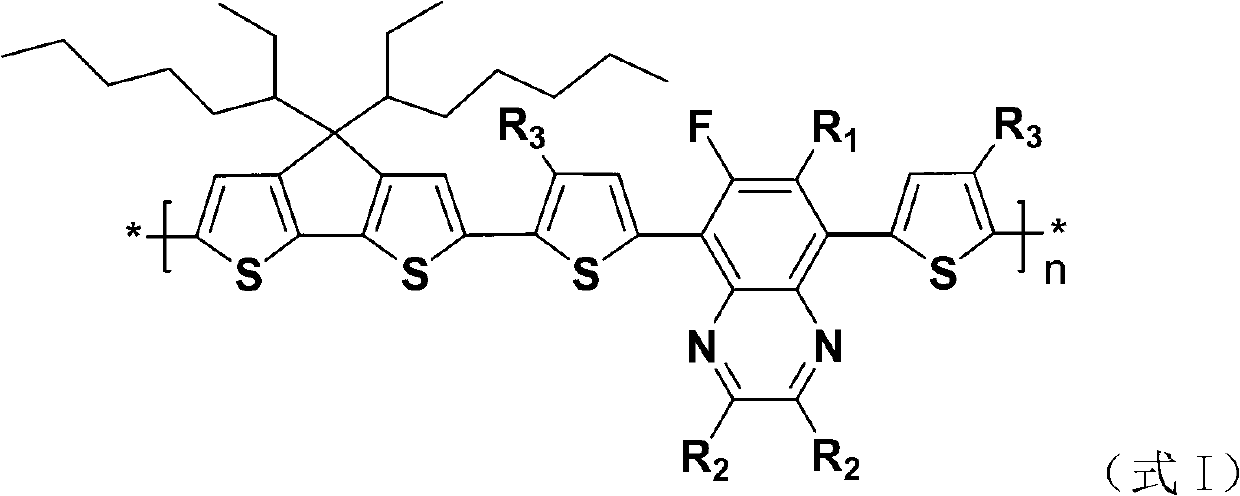 Dithiophene pentalene-fluoroquinoxaline conjugated polymer