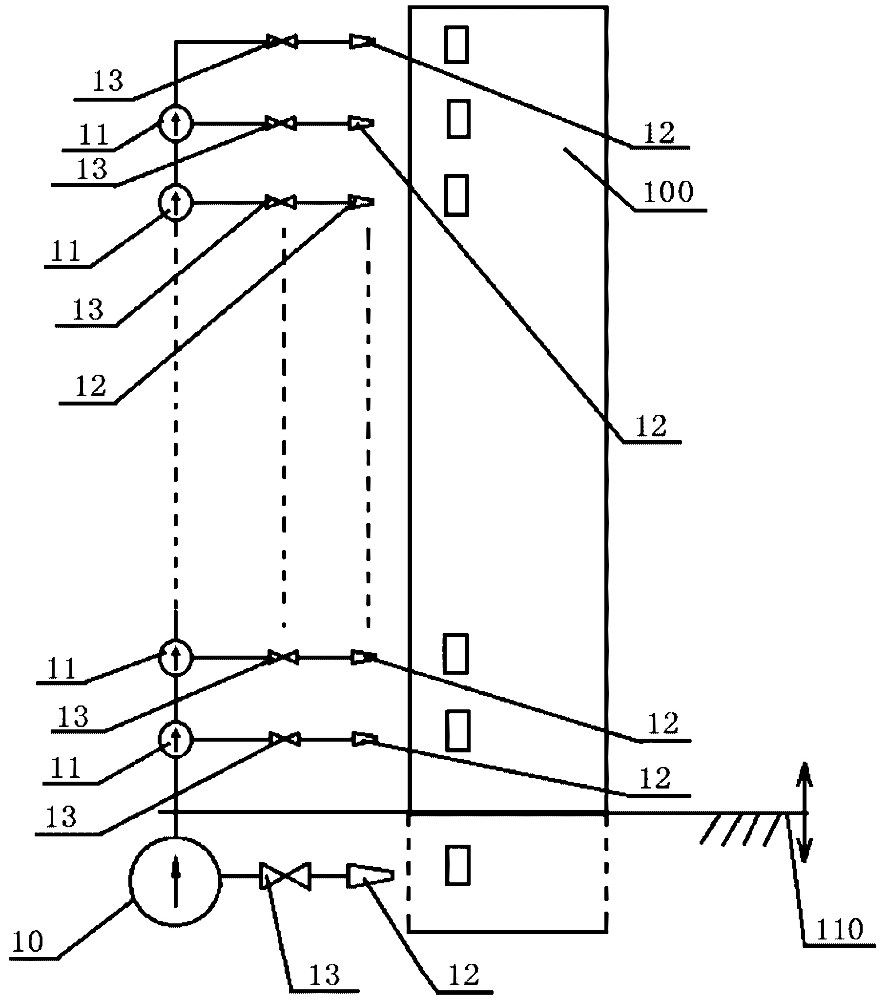 Sub-super linear array relay pump system