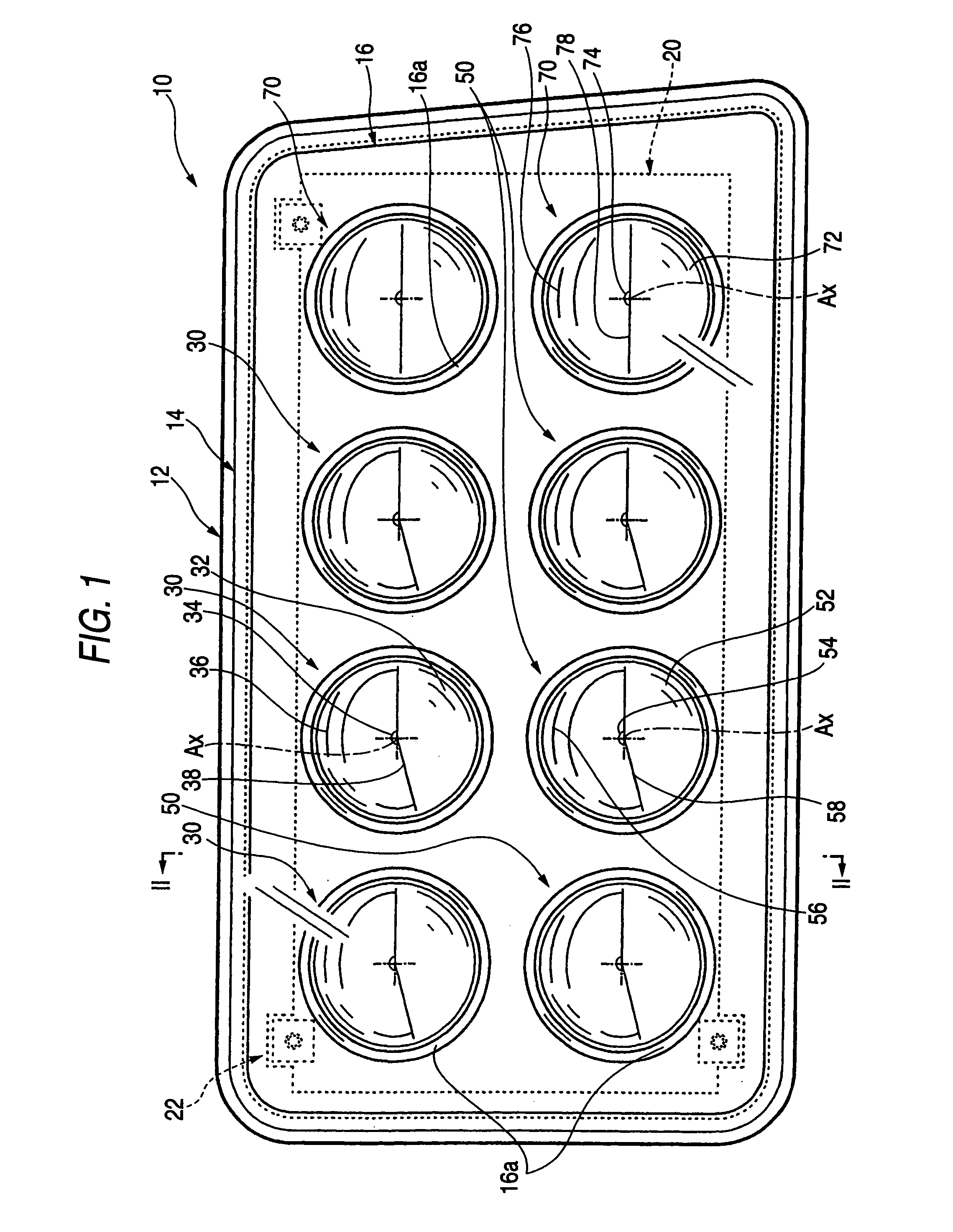 Vehicle headlight including a plurality of led lighting device units