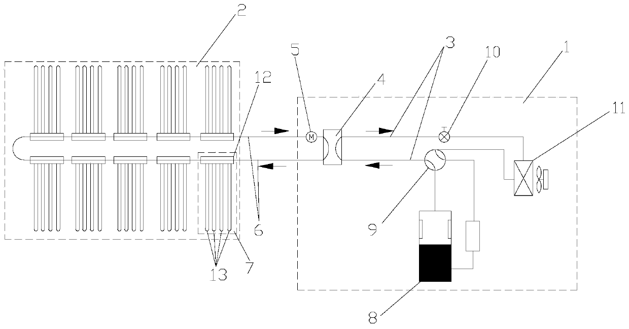 Safety heat exchange system for flammable and combustible refrigerant air conditioner and air conditioner