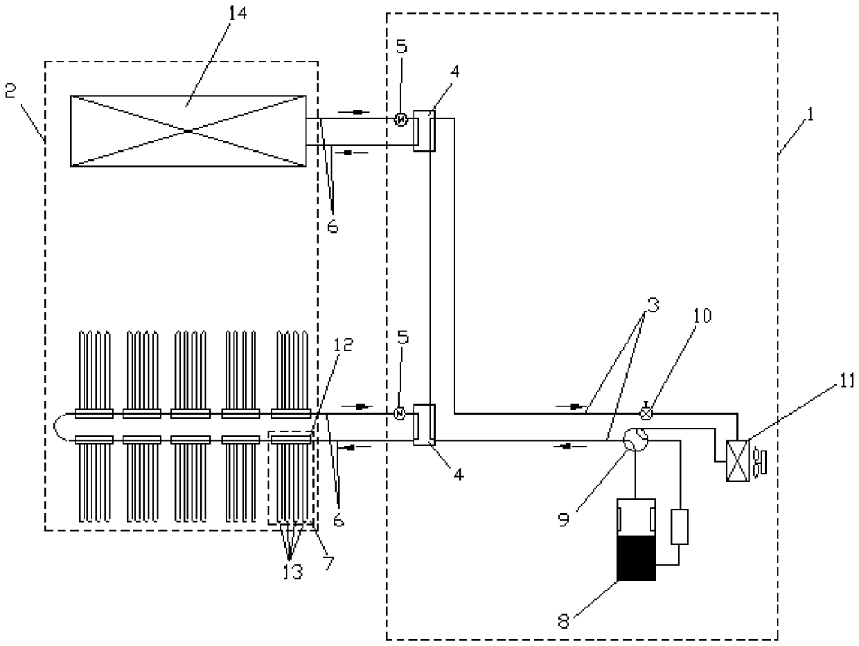 Safety heat exchange system for flammable and combustible refrigerant air conditioner and air conditioner