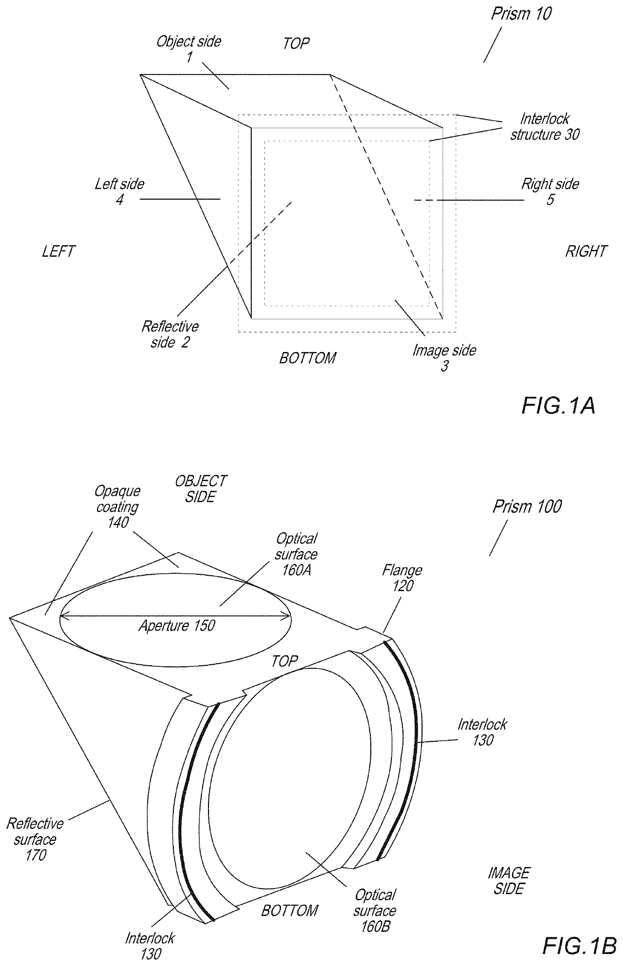 Optical prism with interlock