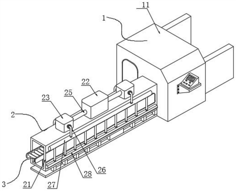 Spraying device for harvester support machining