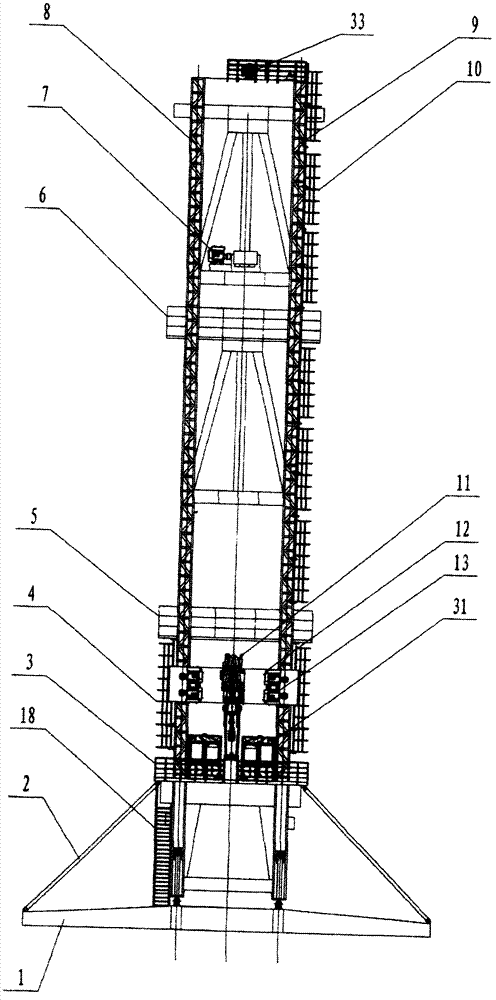 Gate-type double-tower gear-driven drilling machine