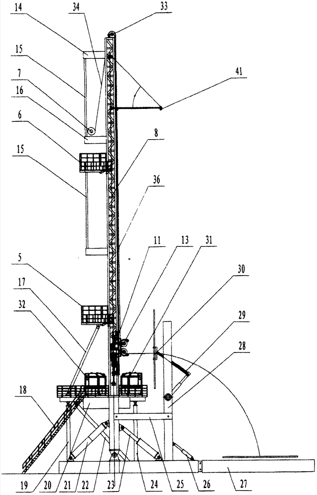 Gate-type double-tower gear-driven drilling machine