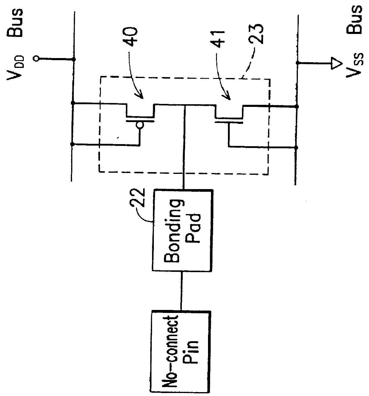 Electrostatic discharge (ESD) protective device for integrated circuit packages with no-connect pins