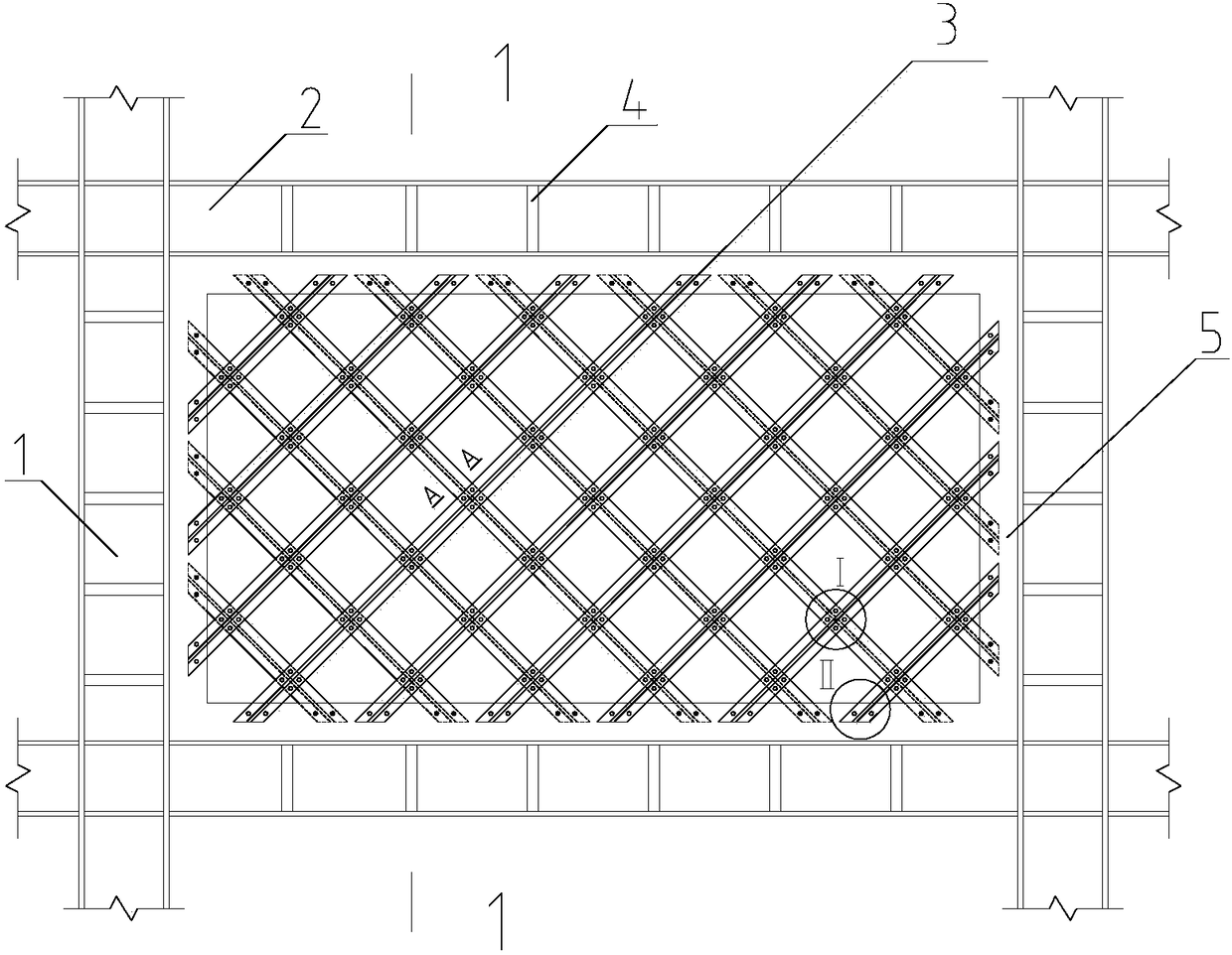 Separate steel grid shear wall based on T-shaped steel members