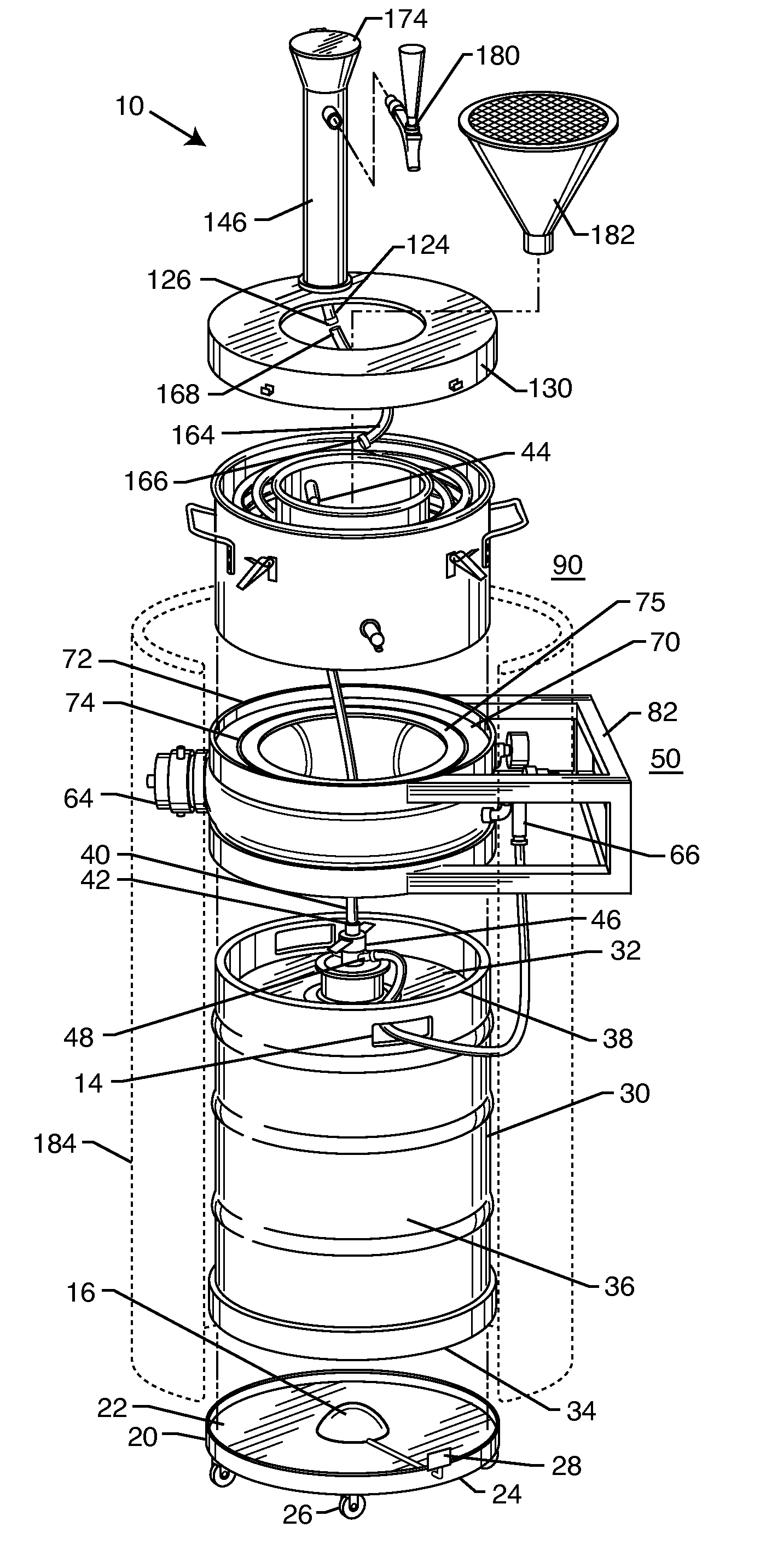 Cooling, carbonation and dispensing system for a liquid in a keg