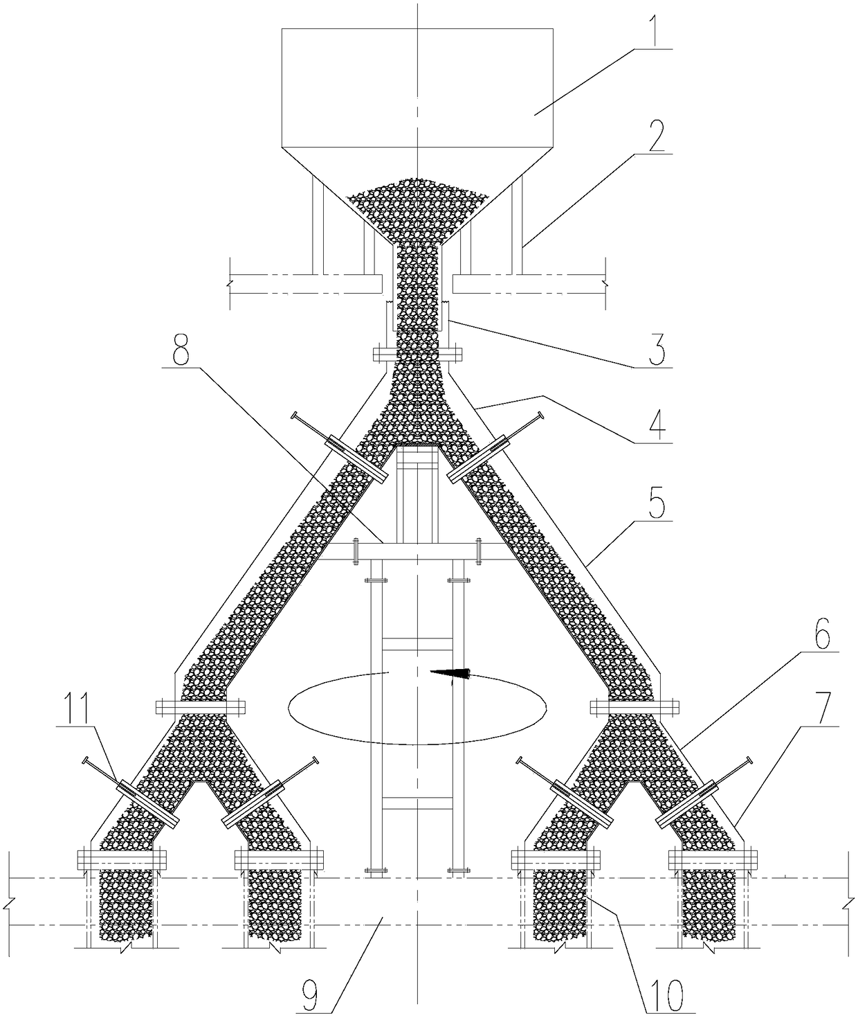 Rotary distributor material guide mechanism that can realize multi-peak distribution