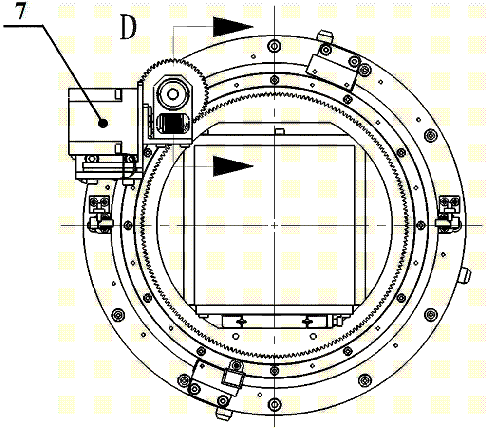Visual field eliminating rotation mechanism of horizontal telescope