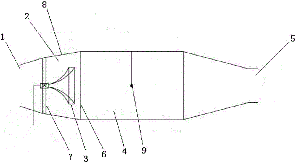 Large-space dirt removal device with gas-sound complex fields uniformly distributed and dirt removal method of large-space dirt removal device