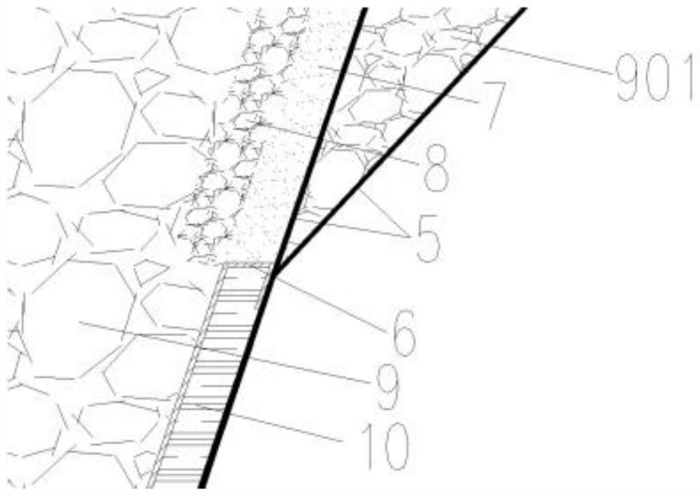 Dendritic embedded type flexible ecological slope drainage ditch and construction method