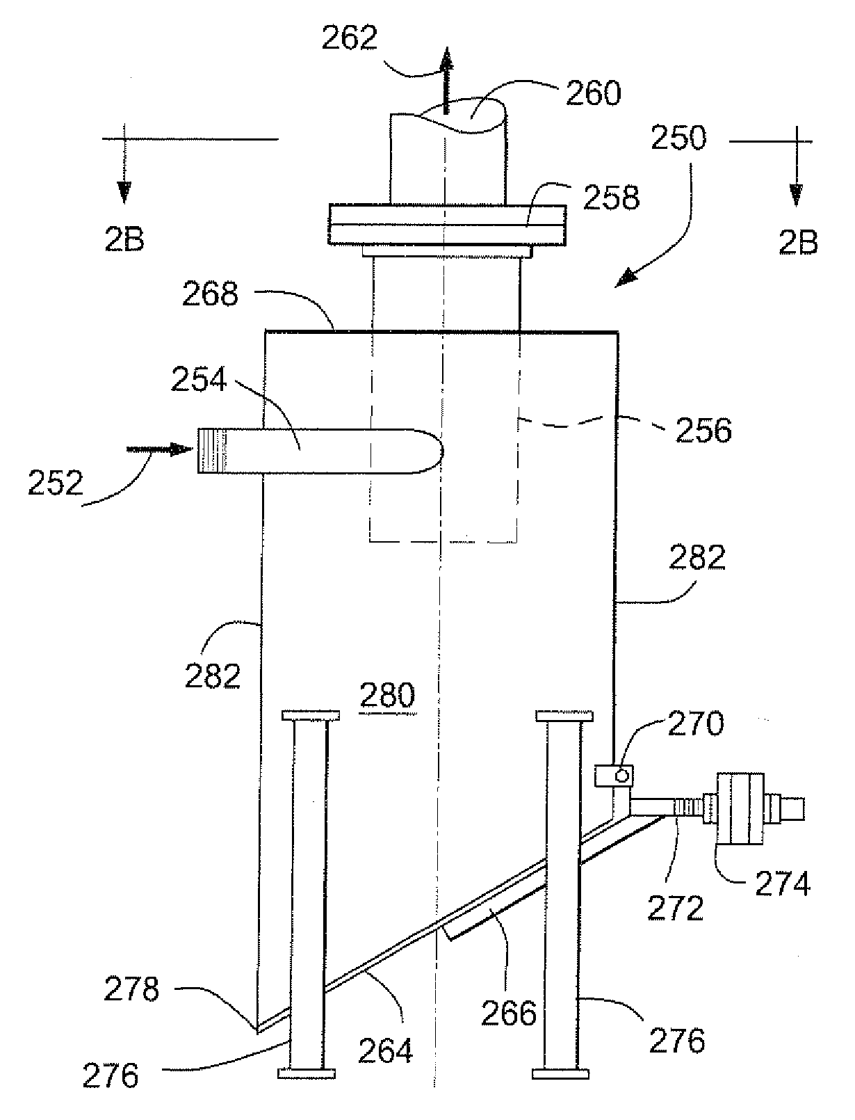 Degassing method and apparatus for separating gas from liquids and possibly solids