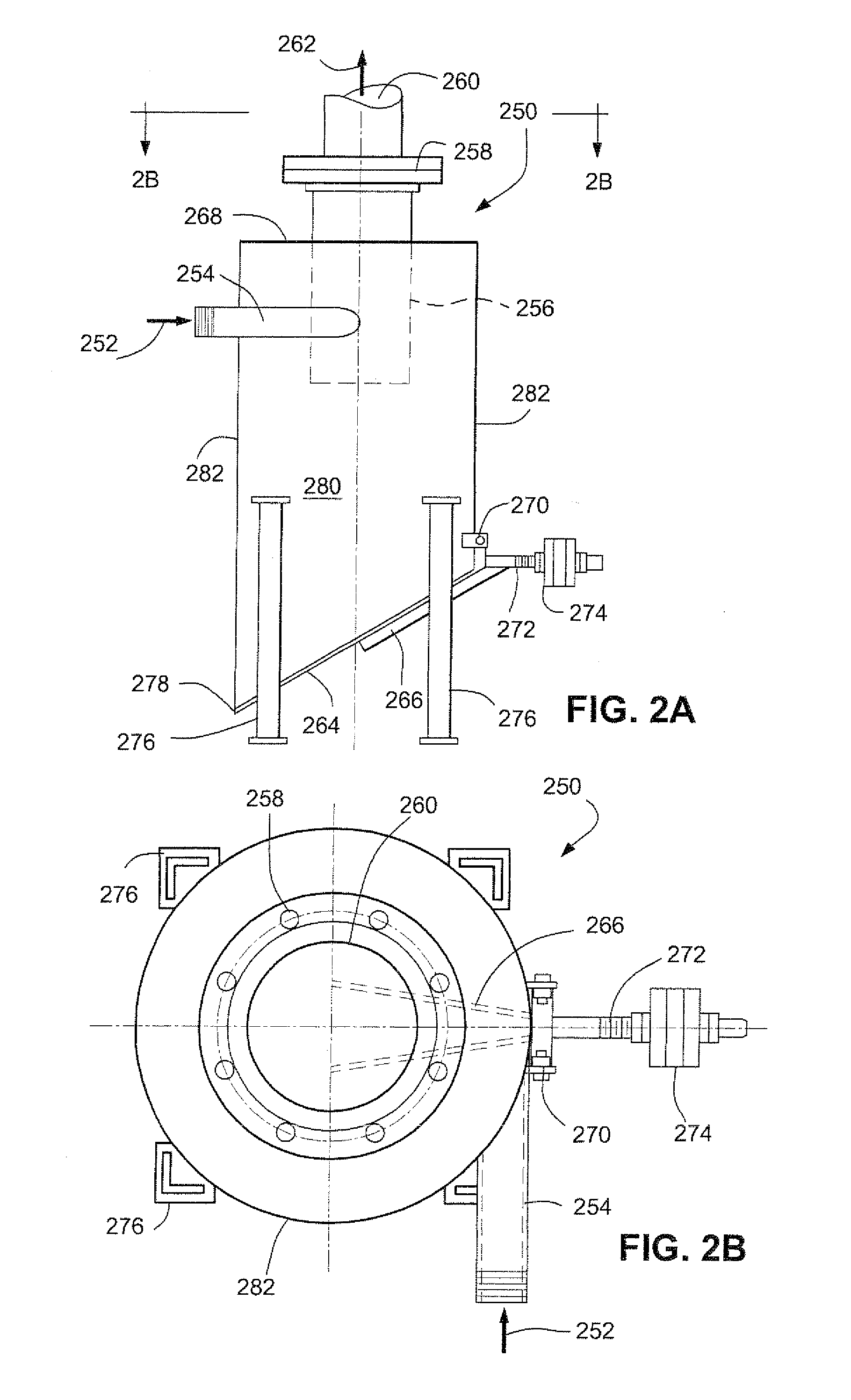 Degassing method and apparatus for separating gas from liquids and possibly solids