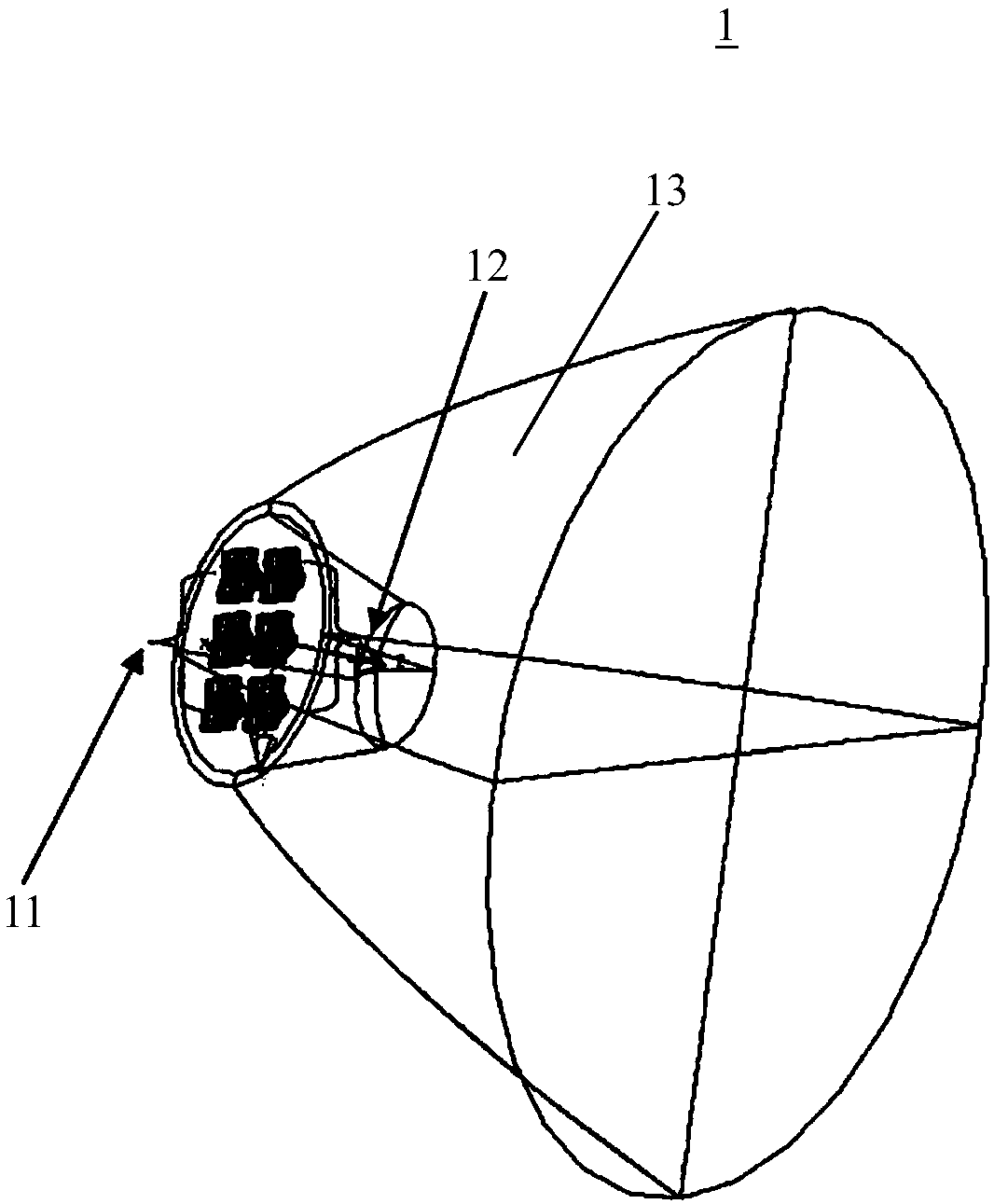Lens, lens array and lighting device