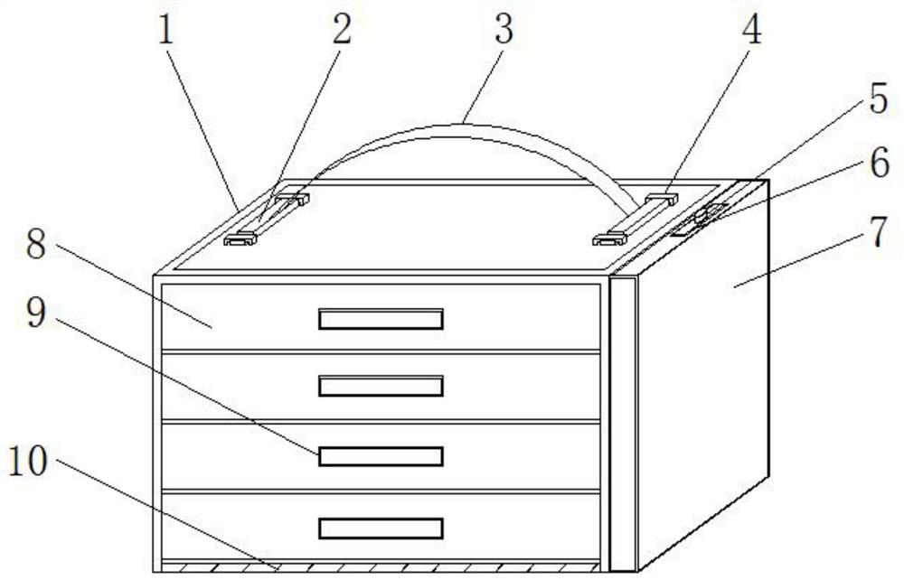 Medical instrument storage box with disinfection structure