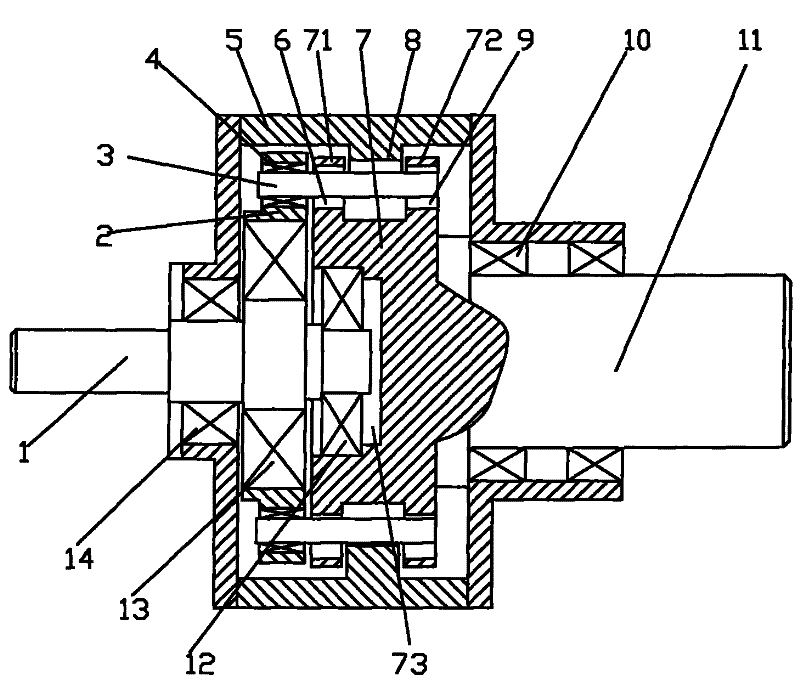 Fixed-axis cycloid transmission device