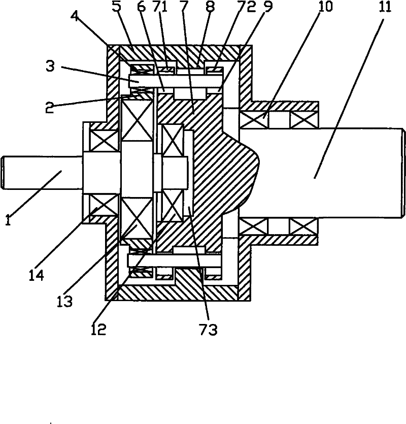 Fixed-axis cycloid transmission device