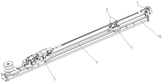 Automatic drill rod replacing device of tunnel anchor rod trolley