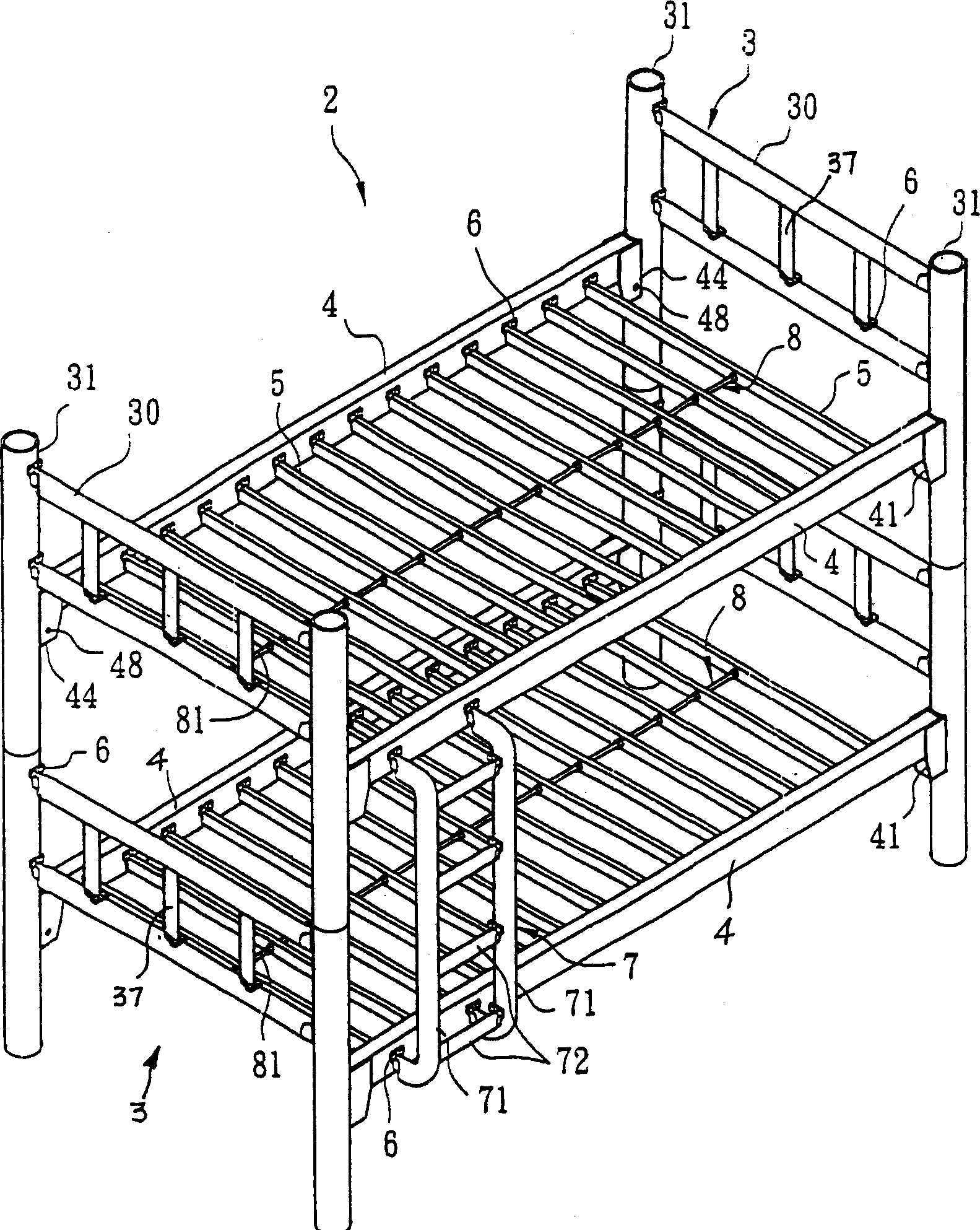 Embedded combined bedstead