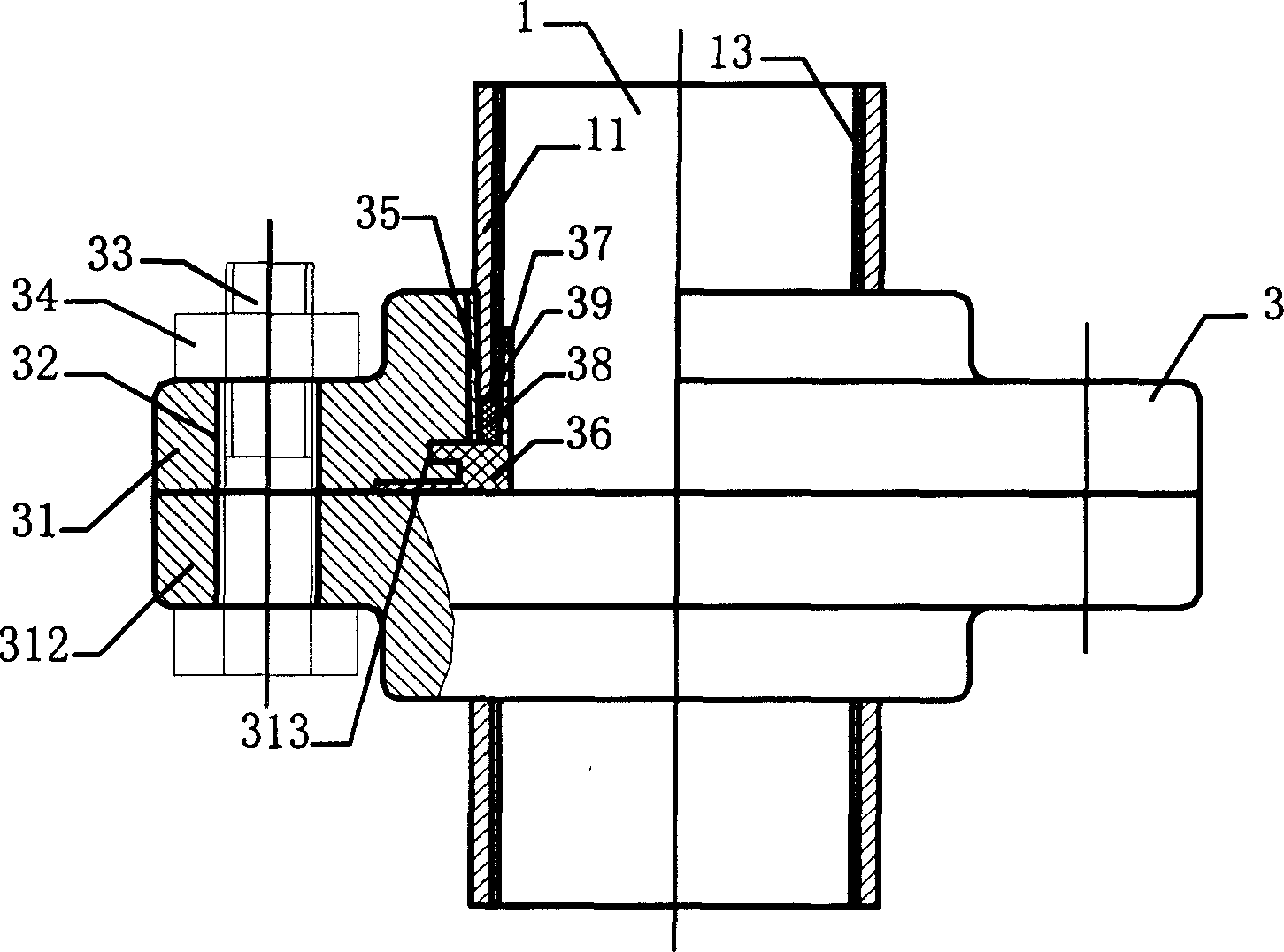 Composite steel pipe with flange and manufacturing method thereof