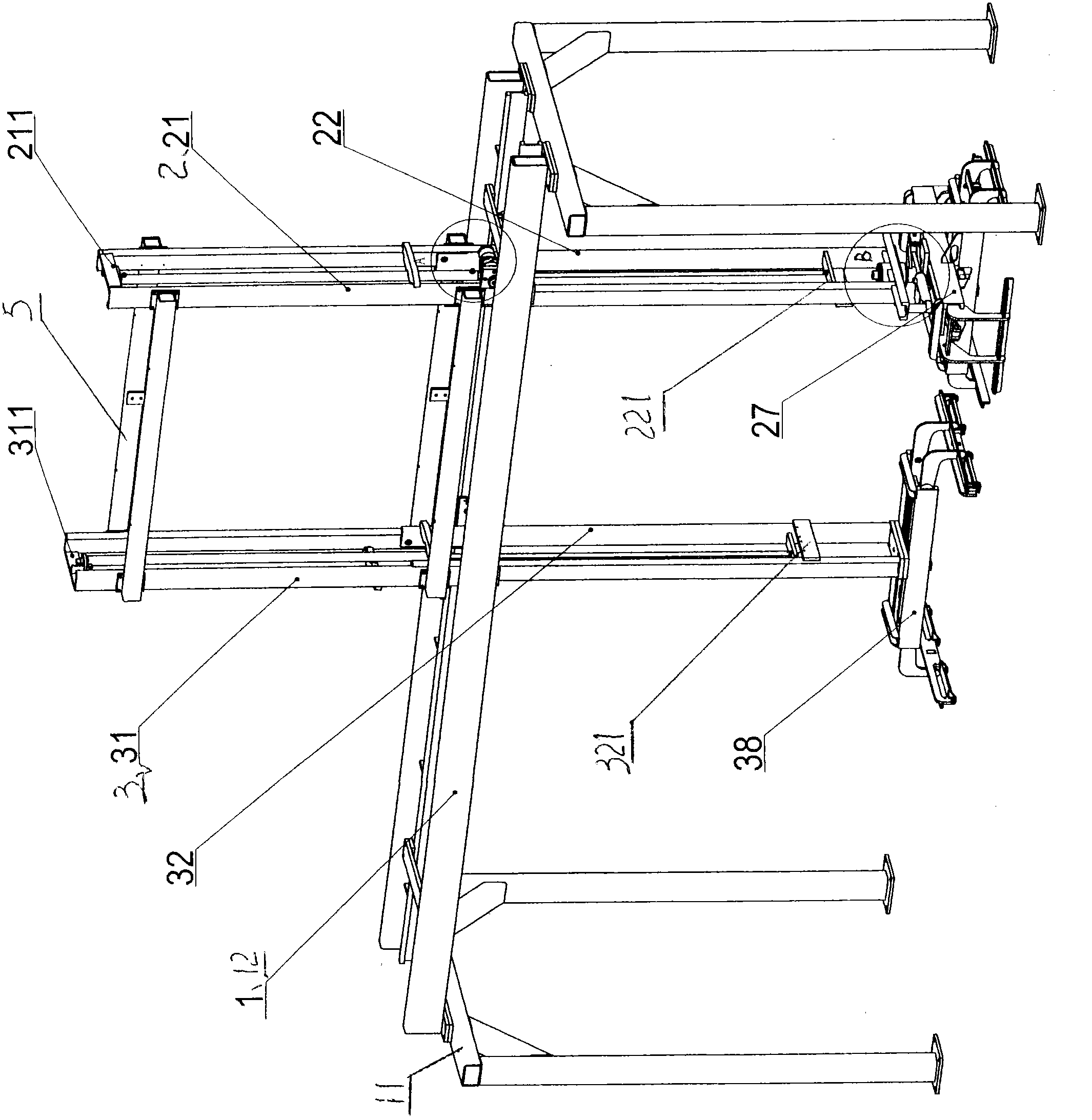 Brick and plate separating mechanism for conveying machine-made baking-free brick