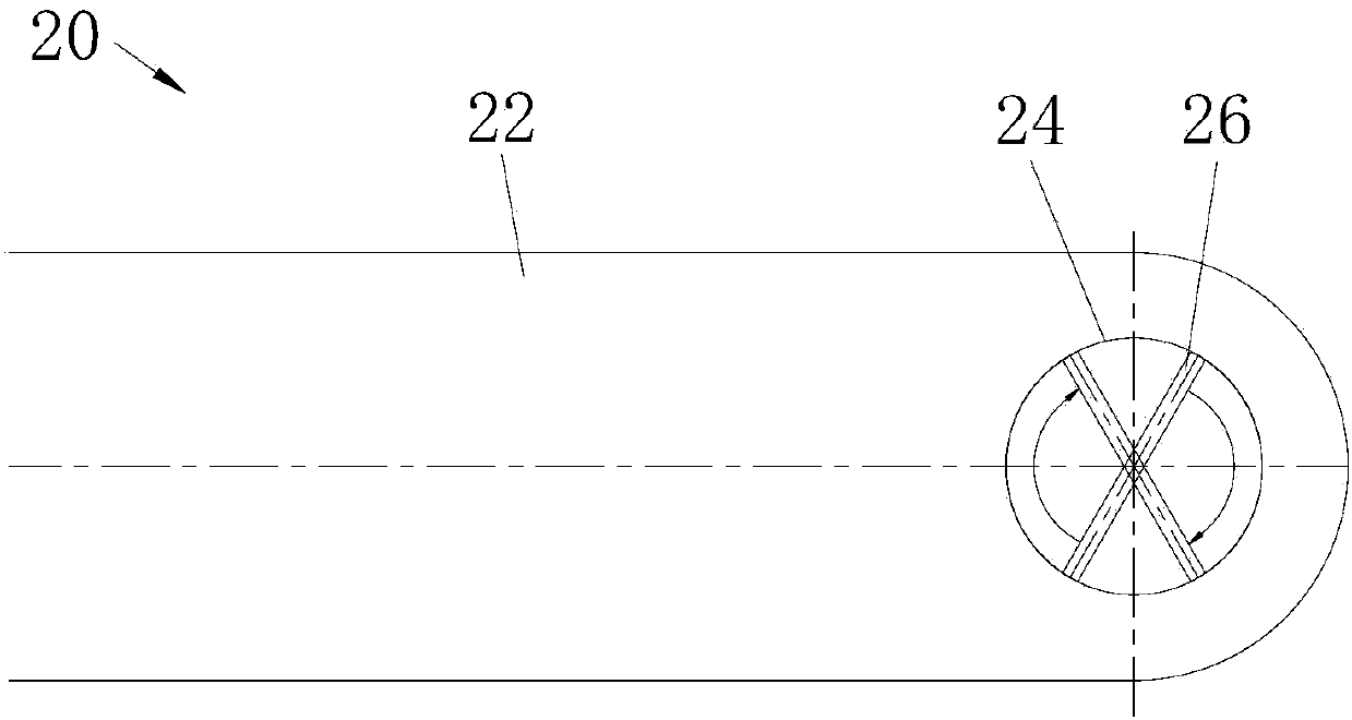 A gas inlet and outlet device and a gas cabinet with the gas inlet and outlet device