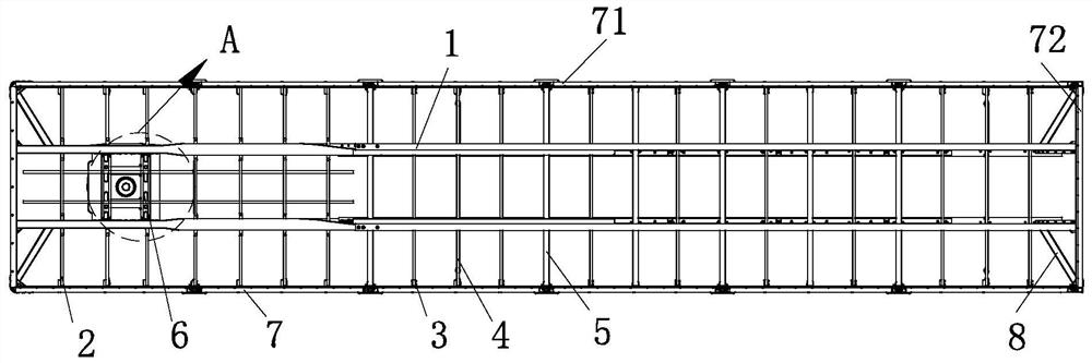 Riveting type semitrailer frame
