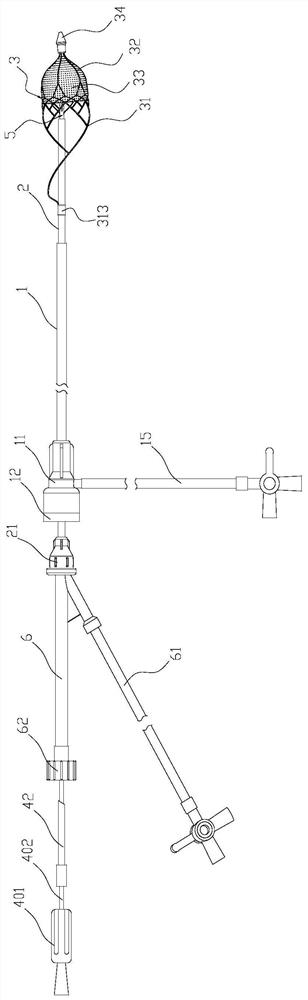 Thrombus removal support, thrombus removal device and thrombus removal system