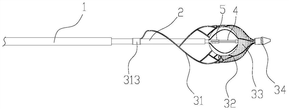 Thrombus removal support, thrombus removal device and thrombus removal system