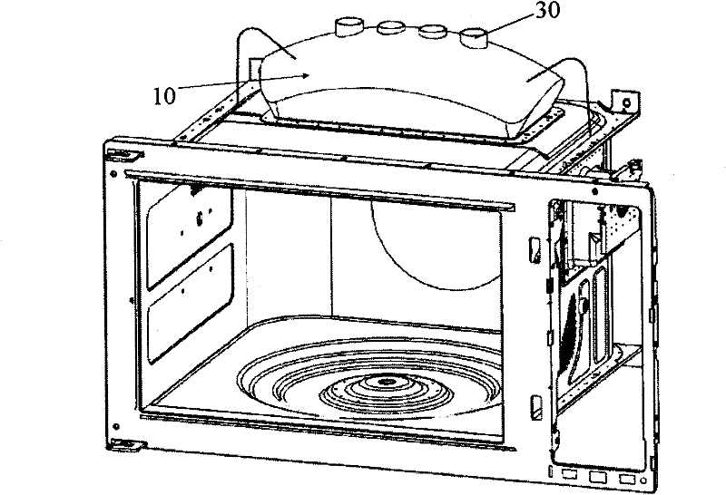 Automatic spraying device for microwave oven