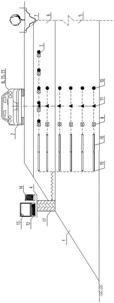 On-site roadbed dynamic response testing method and system thereof