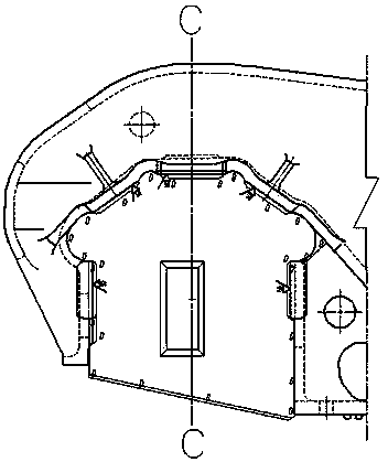 Integral forming process of DZ1 type side frame guide frame of wagon