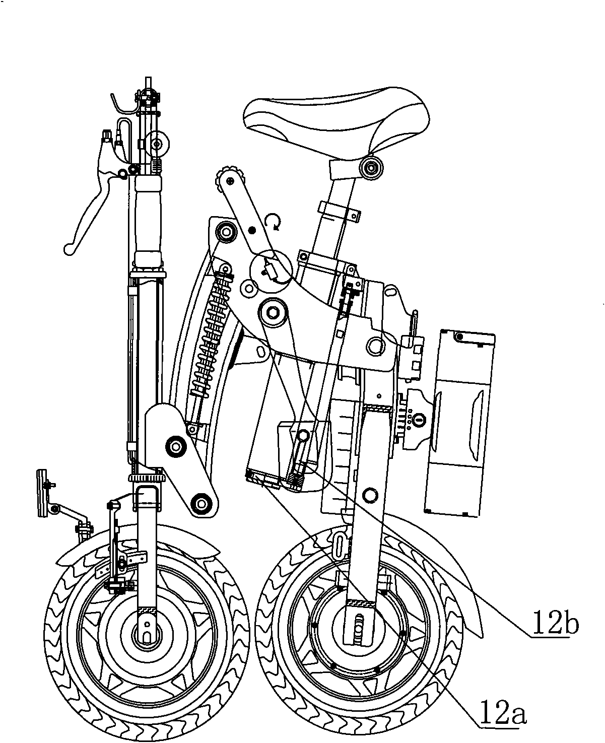 Semi-automatic folding moped