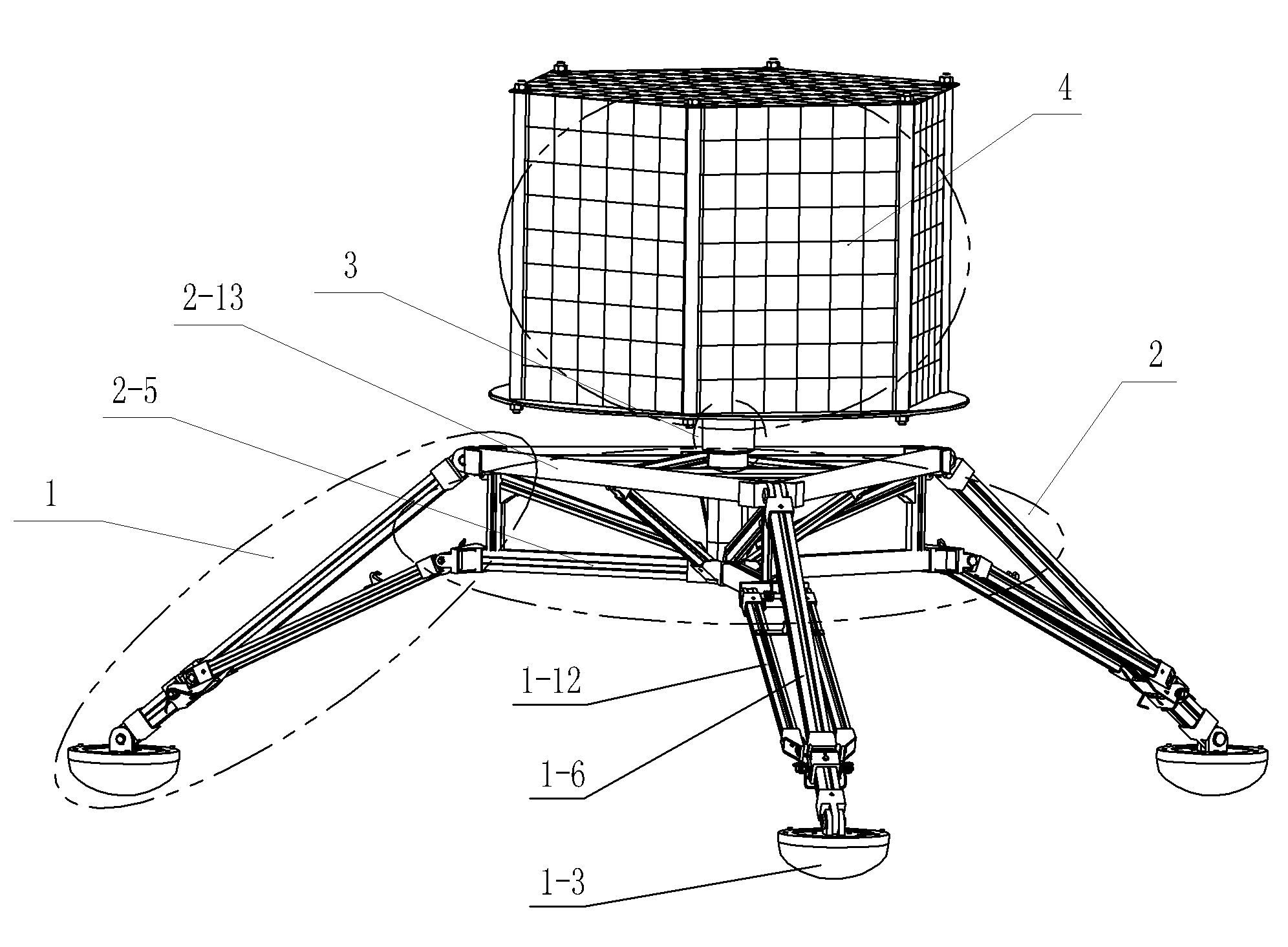 Folding lightweight landing mechanism