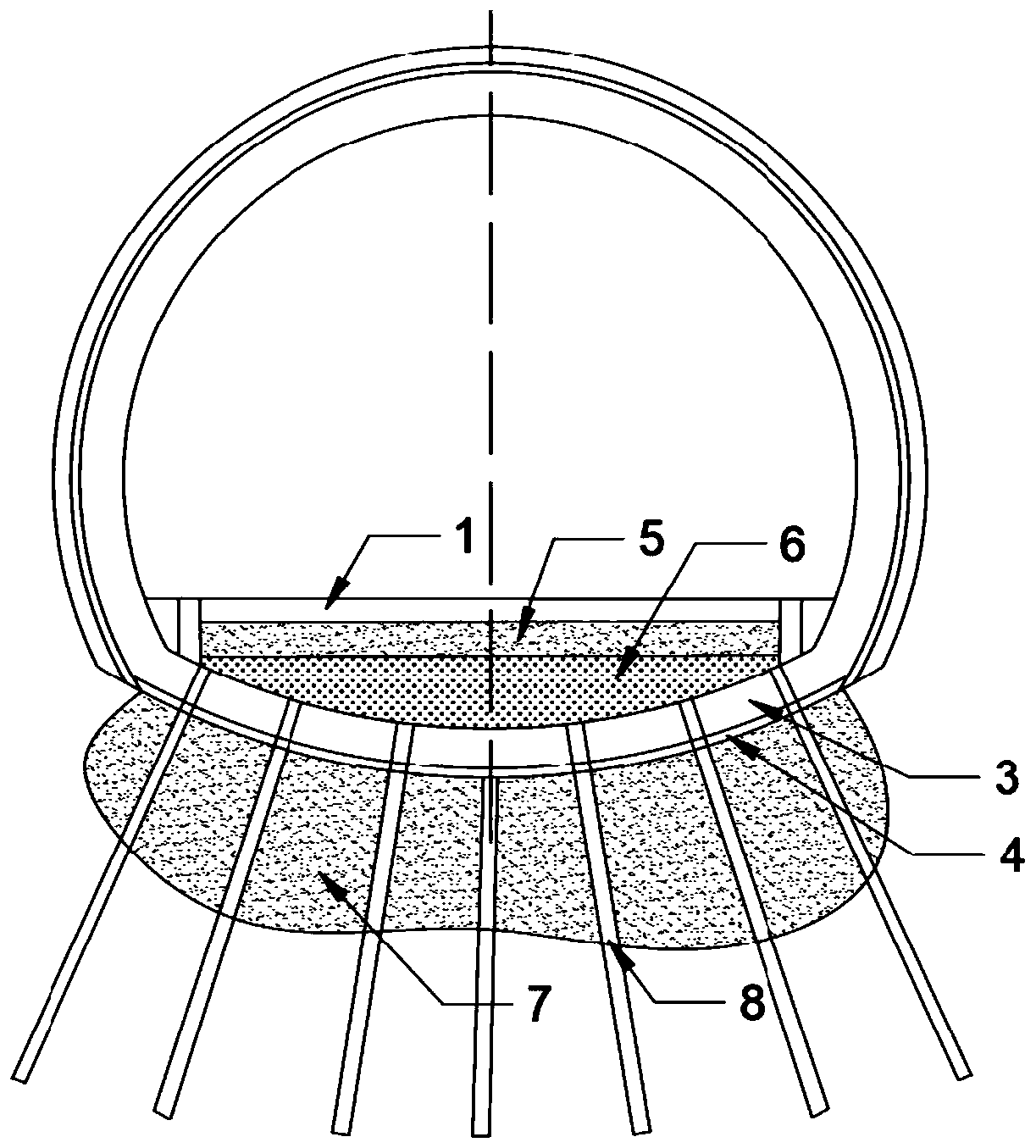 Tunnel inverted arch structure suitable for floor heave deformation control and method