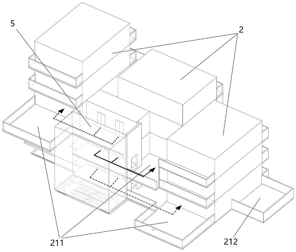 Duplex split-level garden building