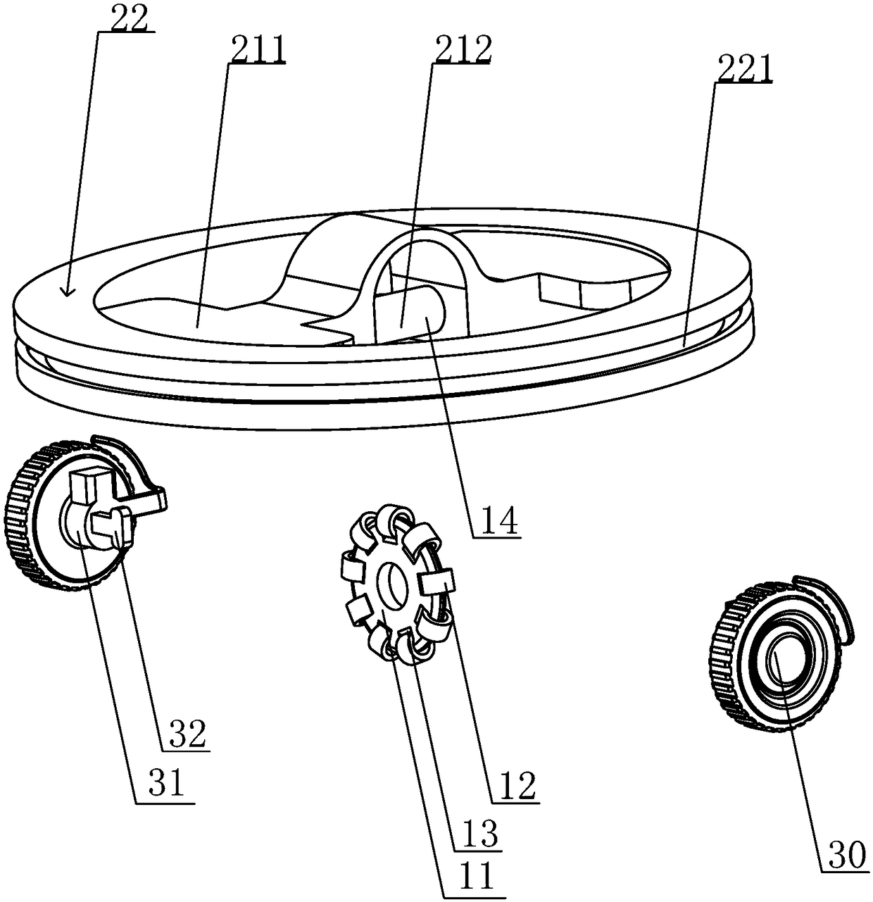 Self-balancing electric scooter with swivel wheel