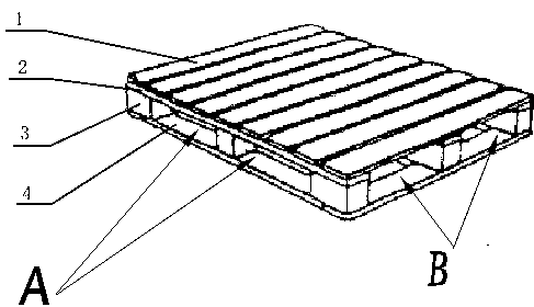 Protective type four-way wooden pallet