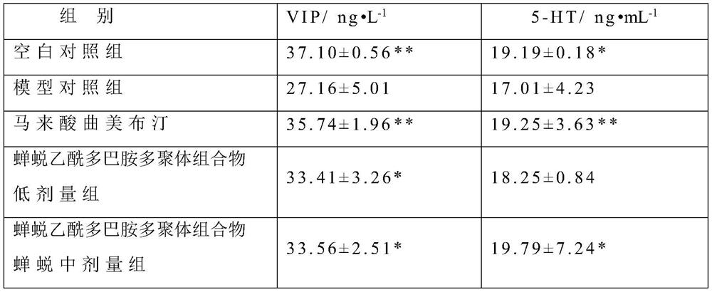 A cicada slough acetyldopamine polymer composition capable of preventing and treating irritable bowel syndrome and its application