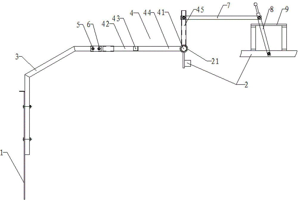 Automatic film cutting device of film spreading machine