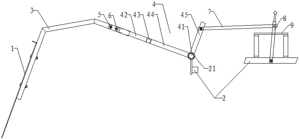 Automatic film cutting device of film spreading machine