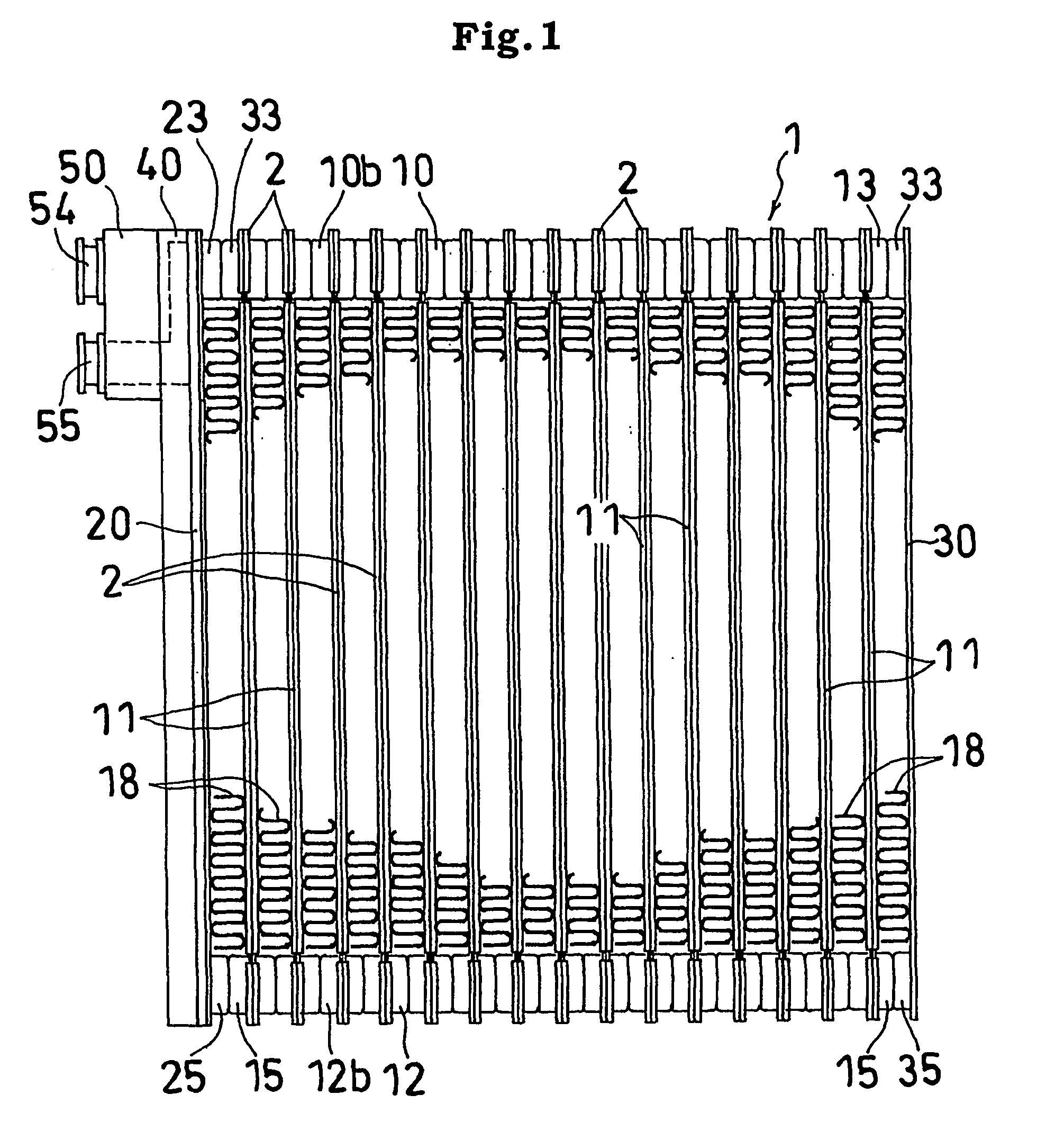 Layered heat exchanger, layered evaporator for motor vehicle air conditioners and refrigeration system