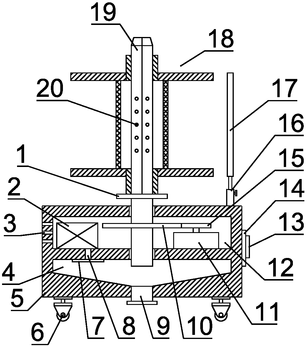 Surface dedusting wire take-up device for electric power