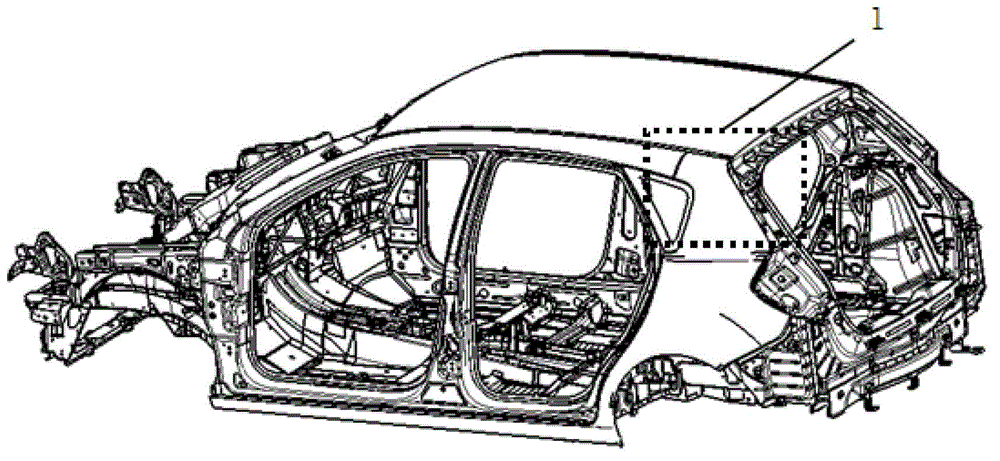 Lap joint structure of top cover rear cross beam and side coaming