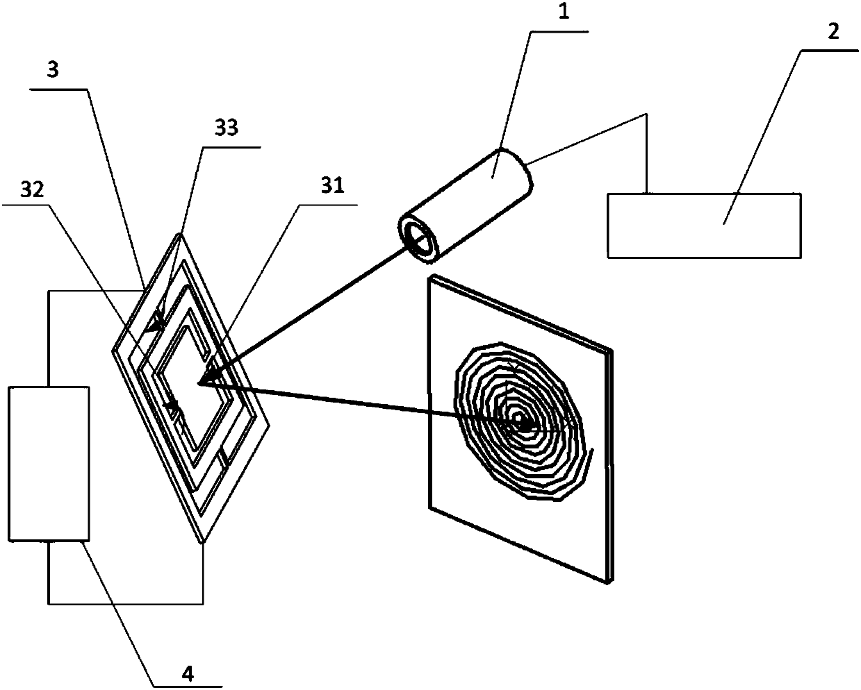 Vibrating mirror-based spiral scanning laser projection method and system