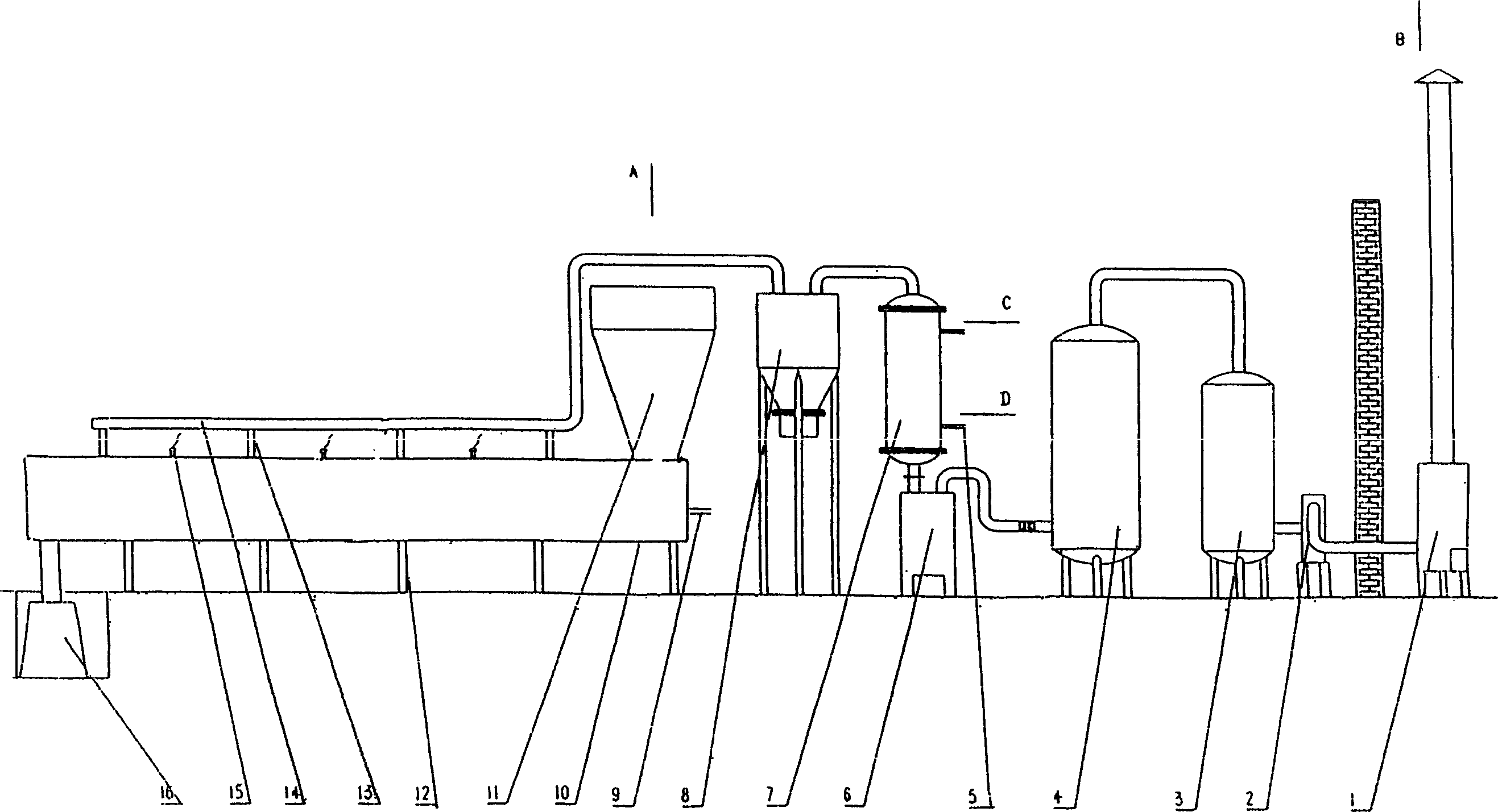 Treating device for waste slag containing mercury