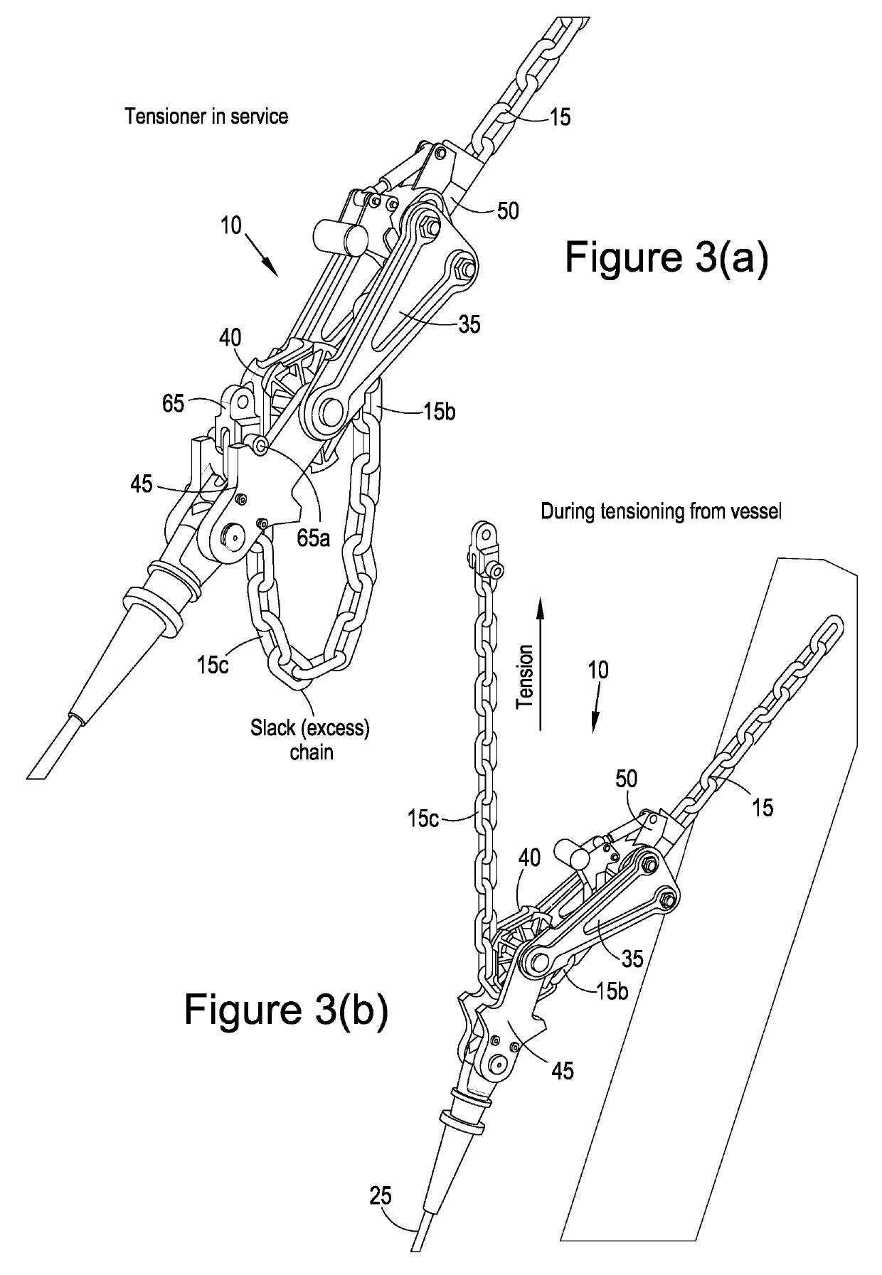 Mooring tensioner and methods thereof