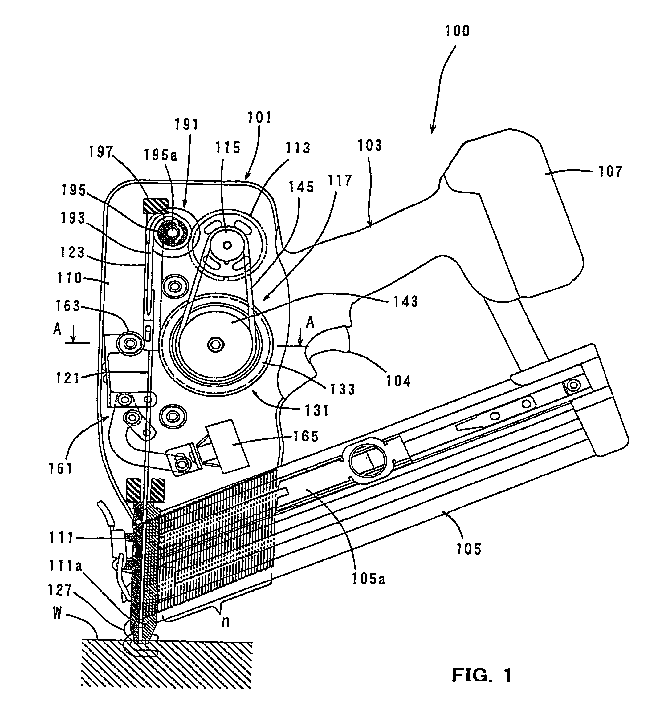 Driving tool having a two-part flywheel