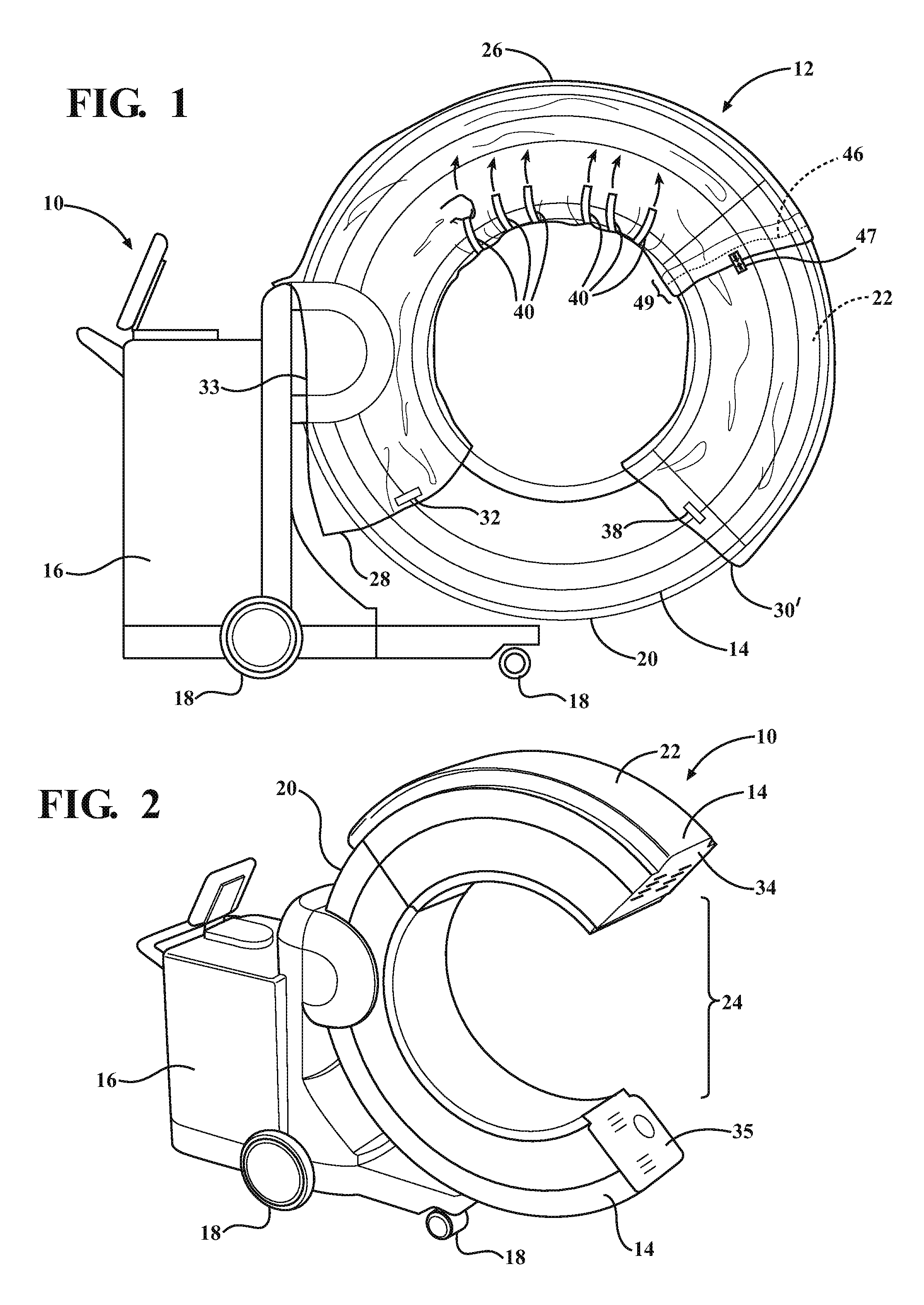 Sterile drape for an o-shaped ct scanner and method of draping an o-shaped ct scanner